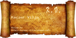 Keczer Vilja névjegykártya